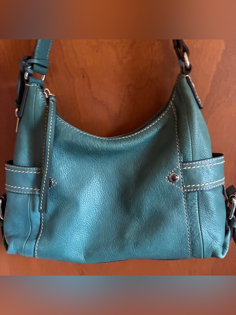 Fossil Teal Leather Shoulder Bag - Women - Picture 2 of 6